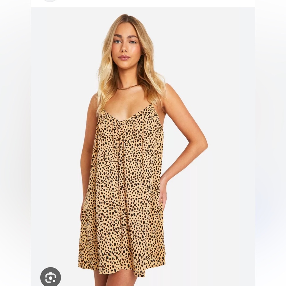 Monteau Animal Print Slip Dress Medium